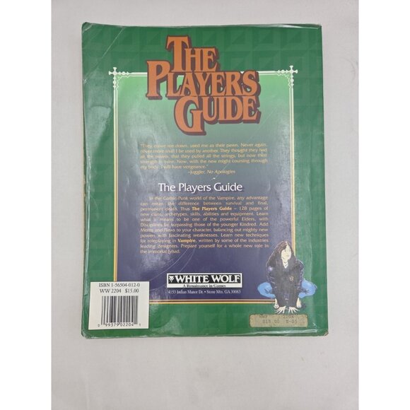 Vampire the Masquerade The Players Guide Sourcebook White Wolf RPG WW2204 1991 A - Picture 4 of 12